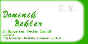 dominik mekler business card